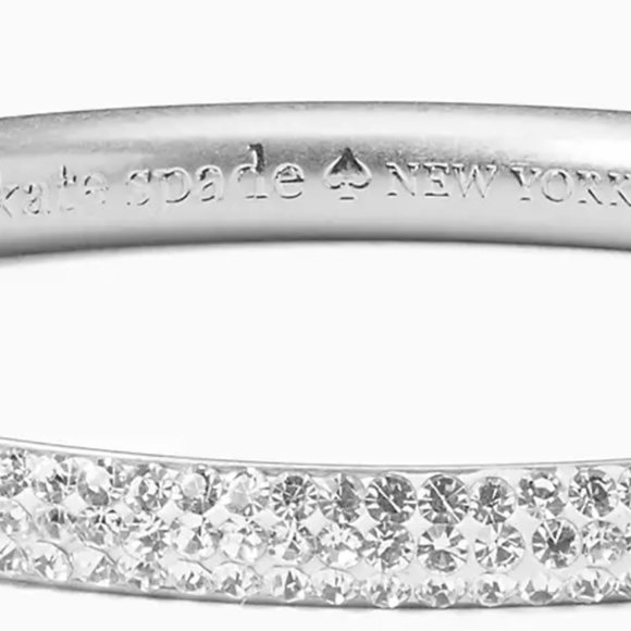 Kate Spade New York Razzle Dazzle Bangle Silver Bracelet NWT Jewelry Pave - Picture 3 of 3